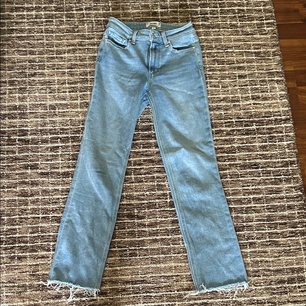 PAIGE Light Blue Straight Leg Jeans